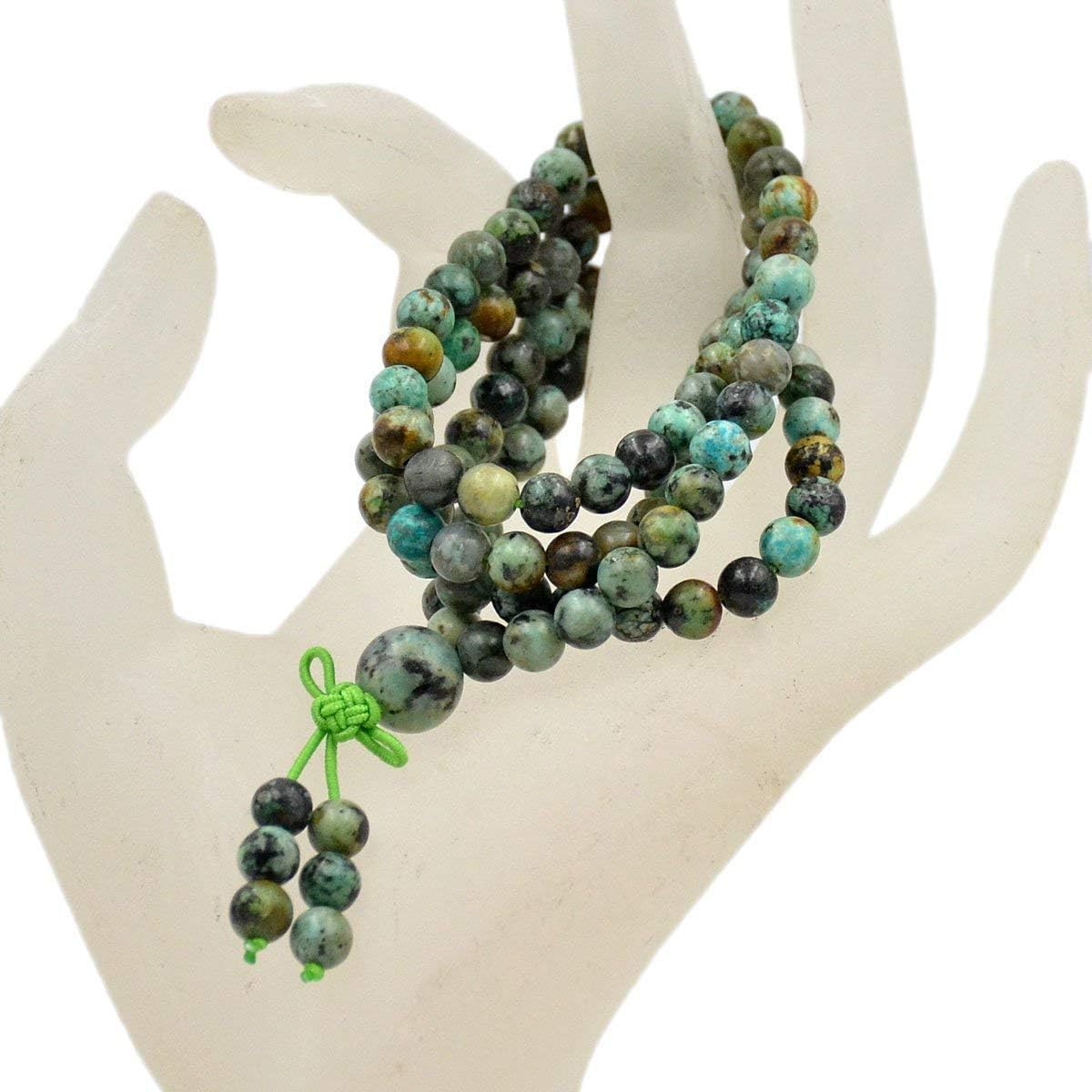 6mm Natural Healing Gemstones Buddhist 108 Prayer Mala Stretchy Bracelet Necklace