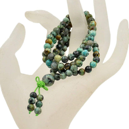 6mm Natural Healing Gemstones Buddhist 108 Prayer Mala Stretchy Bracelet Necklace