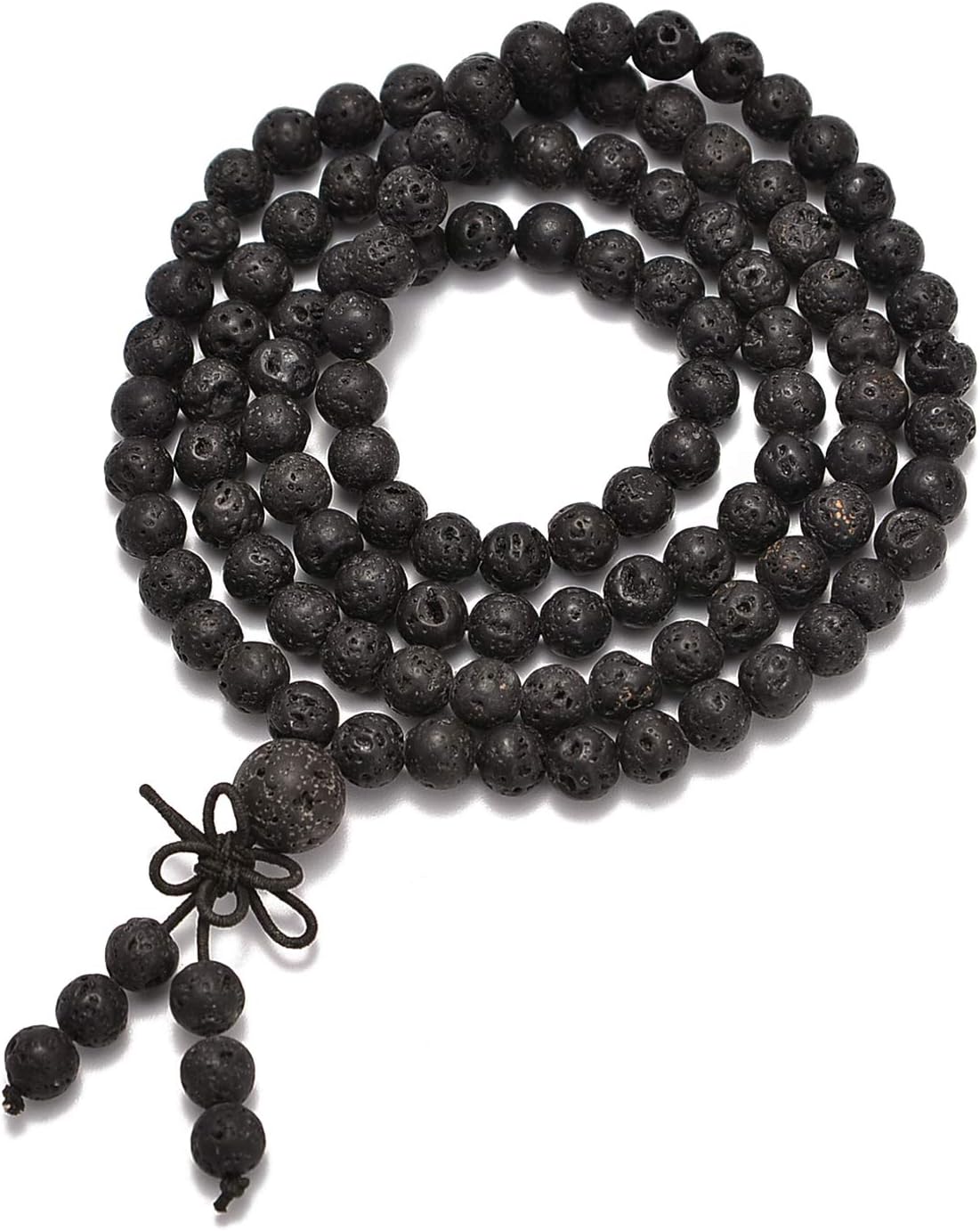 6mm Natural Healing Gemstones Buddhist 108 Prayer Mala Stretchy Bracelet Necklace