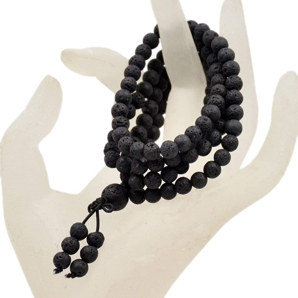6mm Natural Healing Gemstones Buddhist 108 Prayer Mala Stretchy Bracelet Necklace
