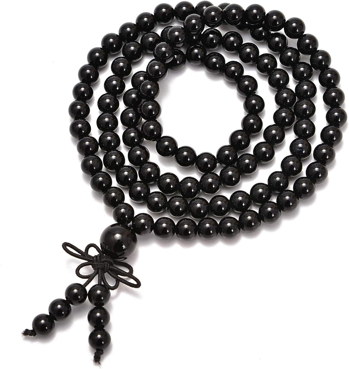 6mm Natural Healing Gemstones Buddhist 108 Prayer Mala Stretchy Bracelet Necklace