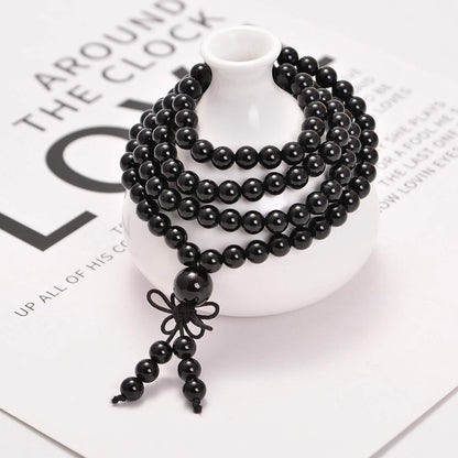 6mm Natural Healing Gemstones Buddhist 108 Prayer Mala Stretchy Bracelet Necklace