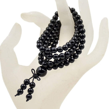 6mm Natural Healing Gemstones Buddhist 108 Prayer Mala Stretchy Bracelet Necklace