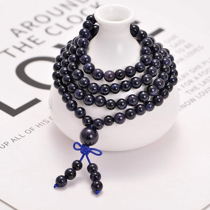 6mm Natural Healing Gemstones Buddhist 108 Prayer Mala Stretchy Bracelet Necklace