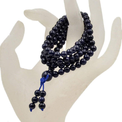 6mm Natural Healing Gemstones Buddhist 108 Prayer Mala Stretchy Bracelet Necklace