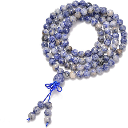 6mm Natural Healing Gemstones Buddhist 108 Prayer Mala Stretchy Bracelet Necklace