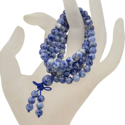 6mm Natural Healing Gemstones Buddhist 108 Prayer Mala Stretchy Bracelet Necklace