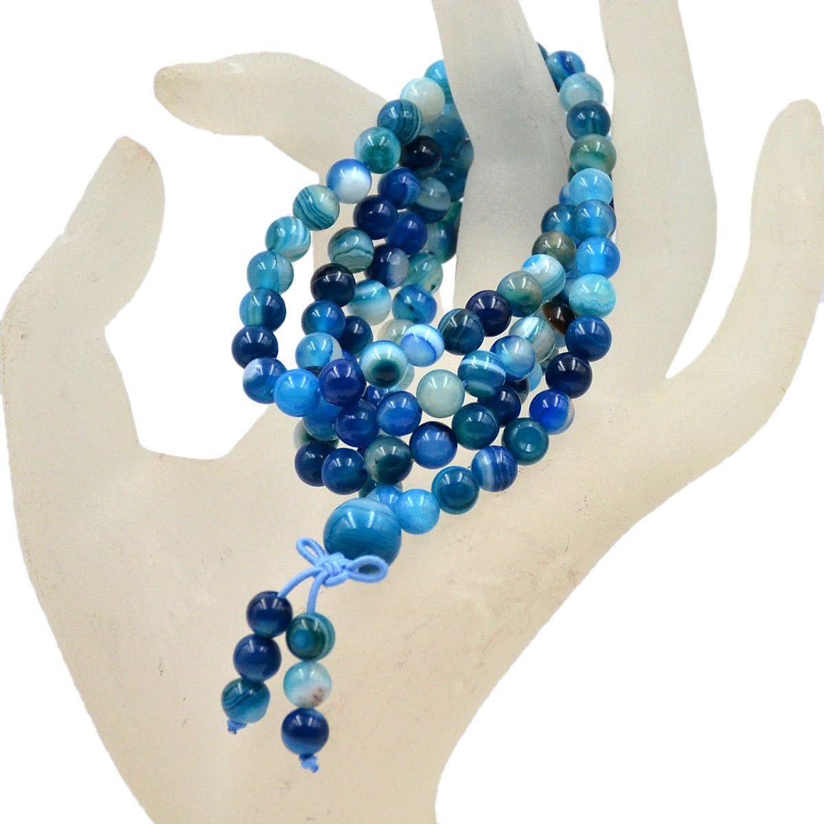 6mm Natural Healing Gemstones Buddhist 108 Prayer Mala Stretchy Bracelet Necklace