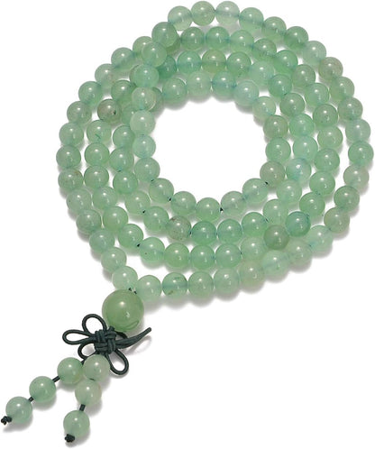 6mm Natural Healing Gemstones Buddhist 108 Prayer Mala Stretchy Bracelet Necklace