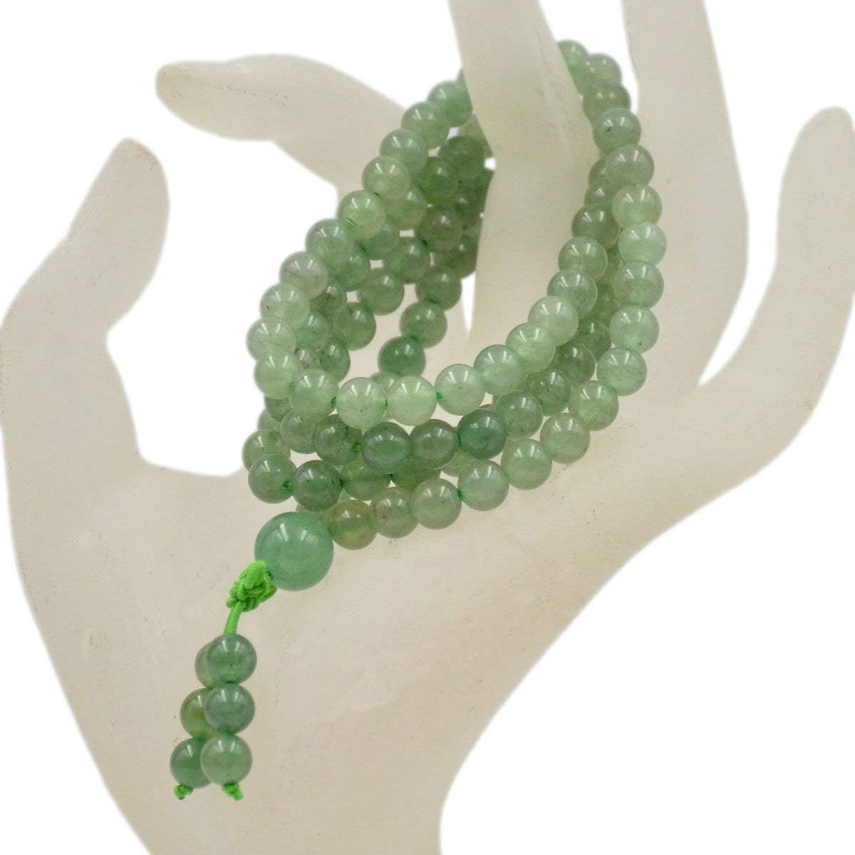 6mm Natural Healing Gemstones Buddhist 108 Prayer Mala Stretchy Bracelet Necklace