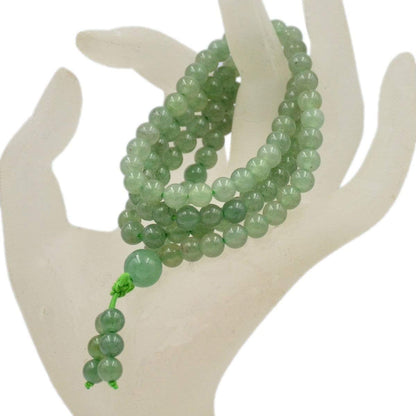 6mm Natural Healing Gemstones Buddhist 108 Prayer Mala Stretchy Bracelet Necklace