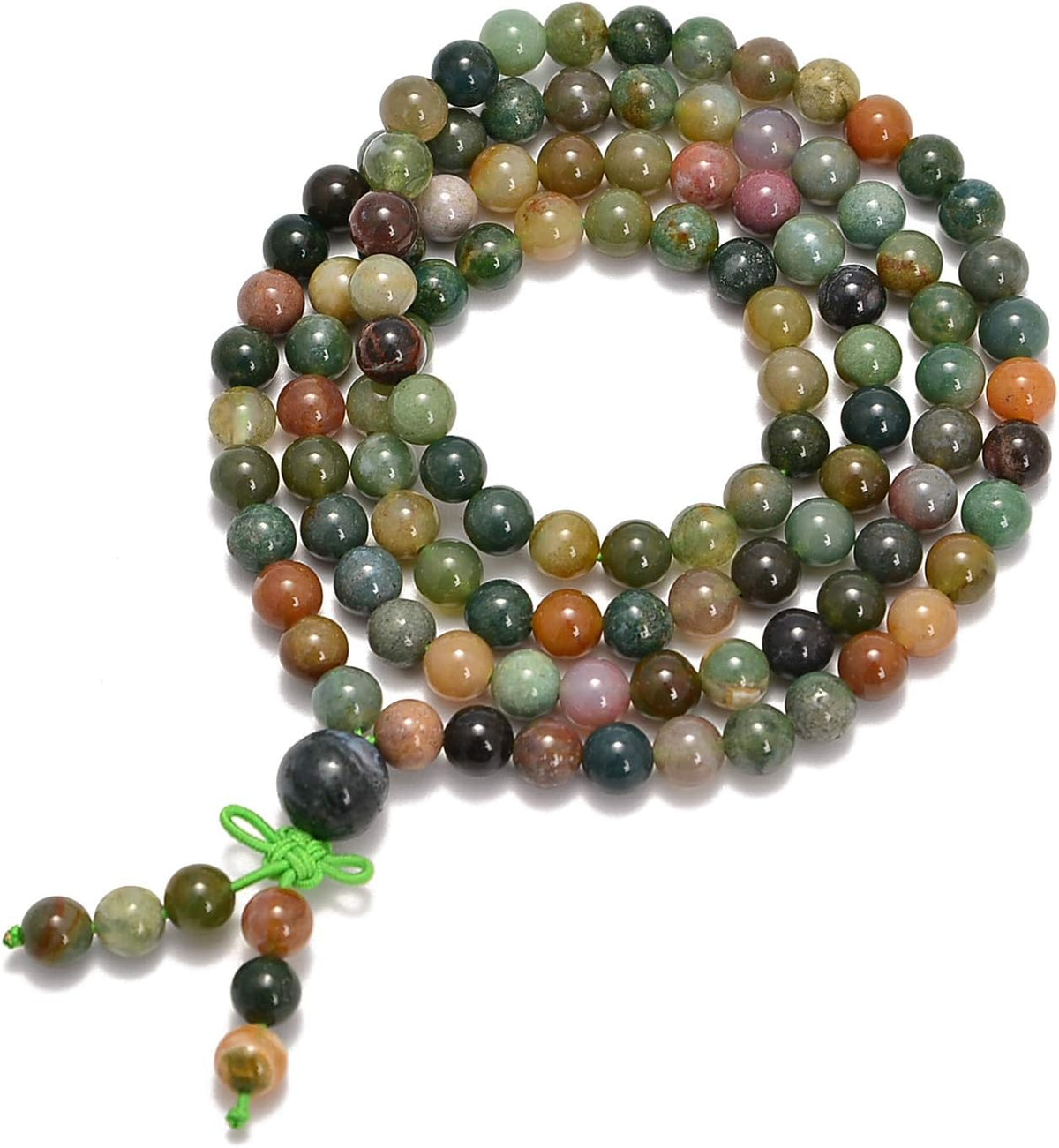 6mm Natural Healing Gemstones Buddhist 108 Prayer Mala Stretchy Bracelet Necklace