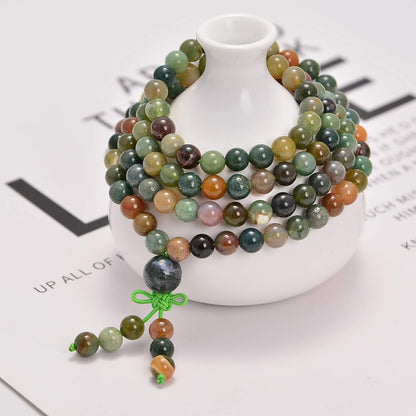 6mm Natural Healing Gemstones Buddhist 108 Prayer Mala Stretchy Bracelet Necklace