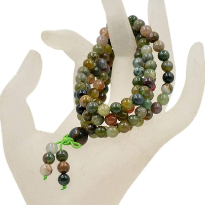 6mm Natural Healing Gemstones Buddhist 108 Prayer Mala Stretchy Bracelet Necklace