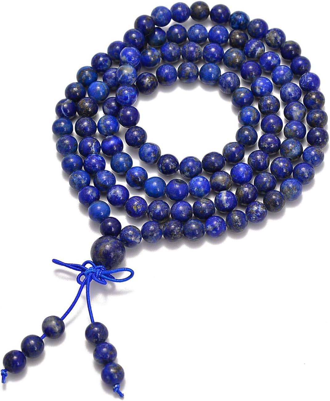 6mm Natural Healing Gemstones Buddhist 108 Prayer Mala Stretchy Bracelet Necklace