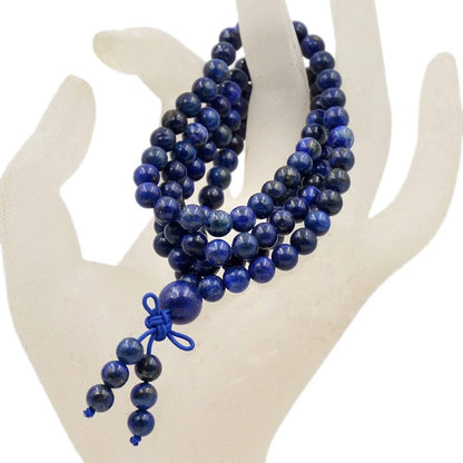 6mm Natural Healing Gemstones Buddhist 108 Prayer Mala Stretchy Bracelet Necklace