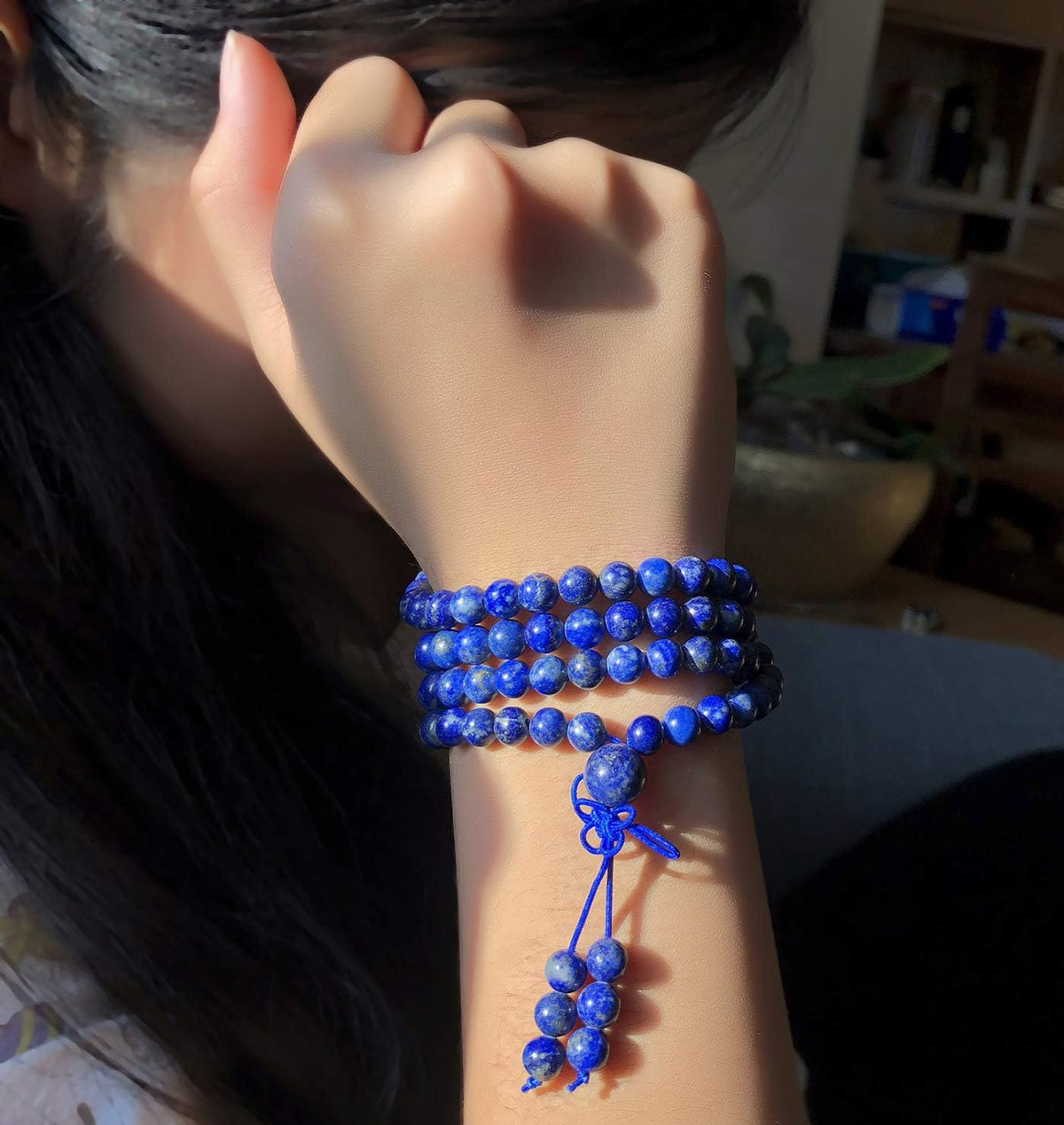 6mm Natural Healing Gemstones Buddhist 108 Prayer Mala Stretchy Bracelet Necklace