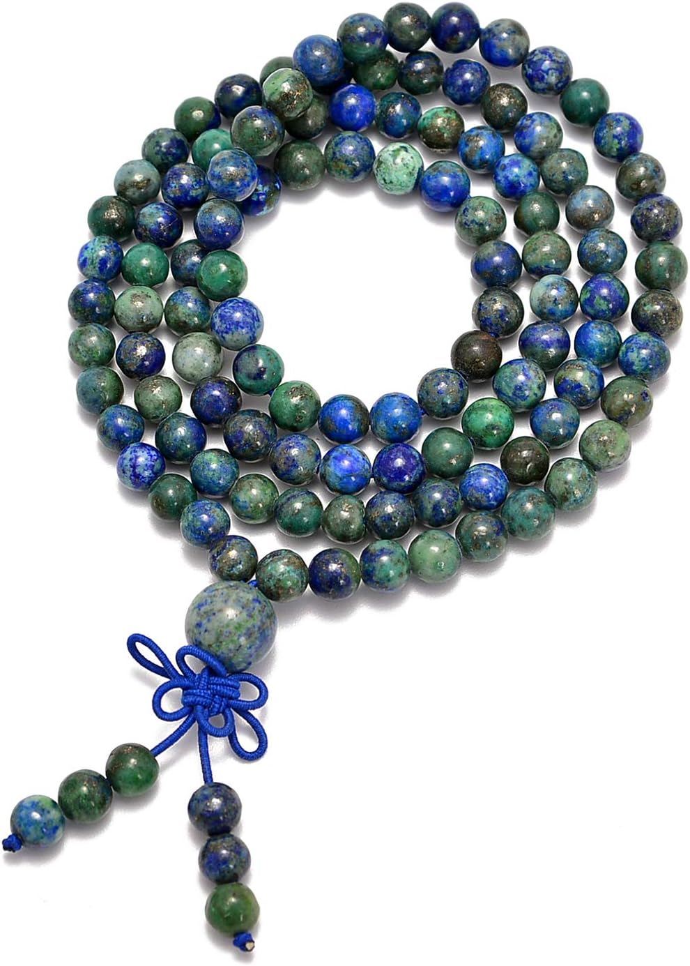 6mm Natural Healing Gemstones Buddhist 108 Prayer Mala Stretchy Bracelet Necklace