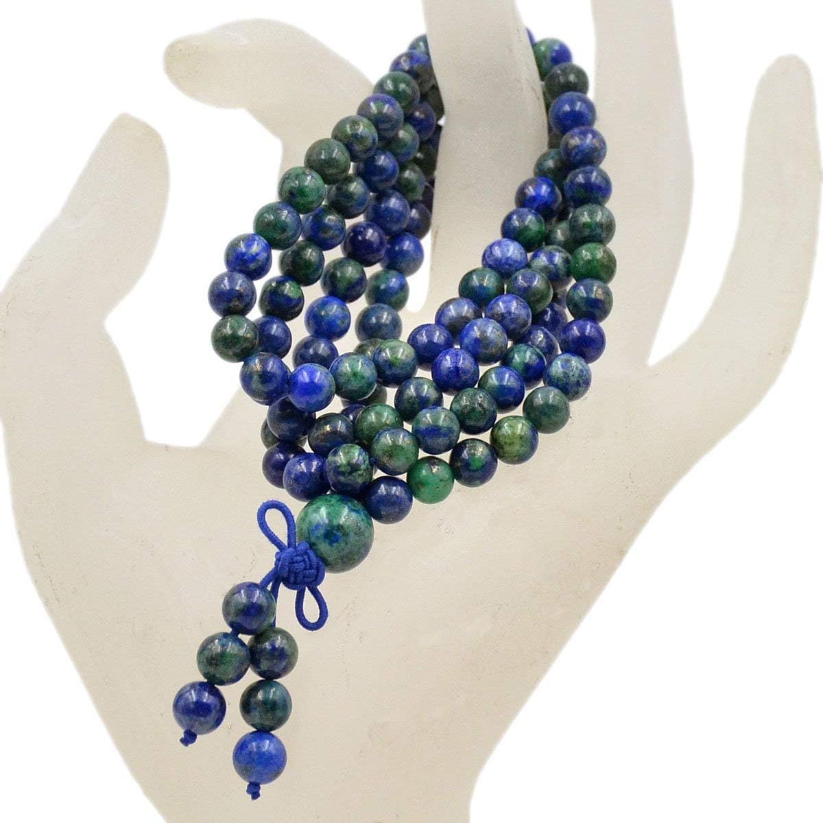 6mm Natural Healing Gemstones Buddhist 108 Prayer Mala Stretchy Bracelet Necklace