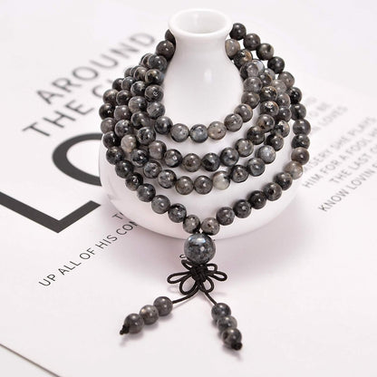 6mm Natural Healing Gemstones Buddhist 108 Prayer Mala Stretchy Bracelet Necklace