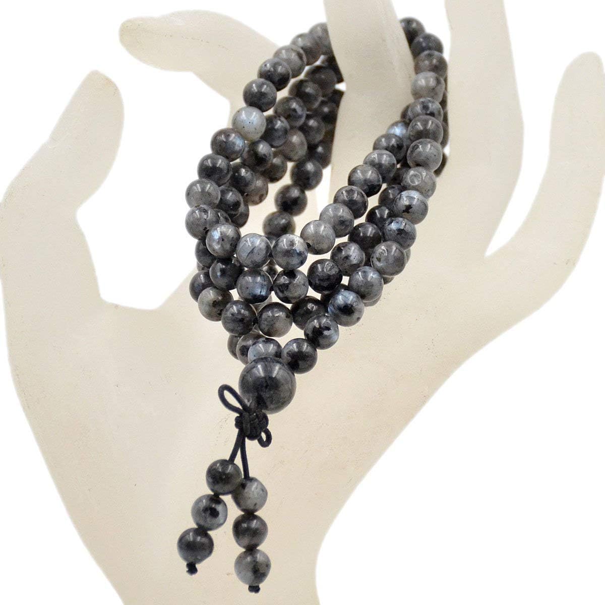 6mm Natural Healing Gemstones Buddhist 108 Prayer Mala Stretchy Bracelet Necklace