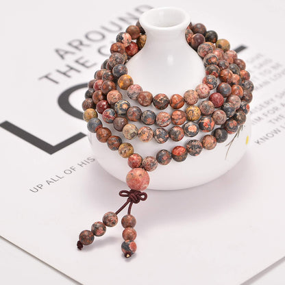 6mm Natural Healing Gemstones Buddhist 108 Prayer Mala Stretchy Bracelet Necklace