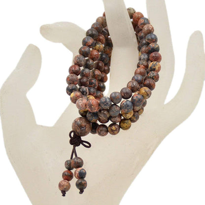 6mm Natural Healing Gemstones Buddhist 108 Prayer Mala Stretchy Bracelet Necklace