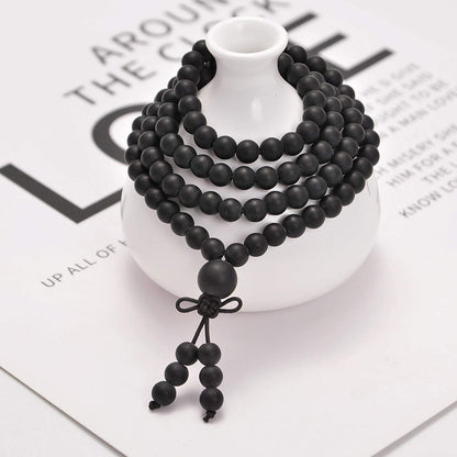 6mm Natural Healing Gemstones Buddhist 108 Prayer Mala Stretchy Bracelet Necklace