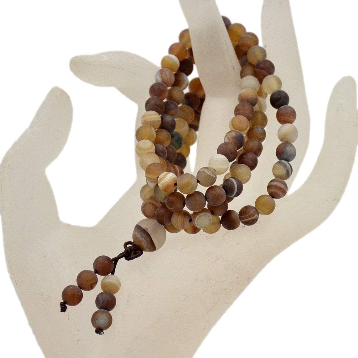 6mm Natural Healing Gemstones Buddhist 108 Prayer Mala Stretchy Bracelet Necklace