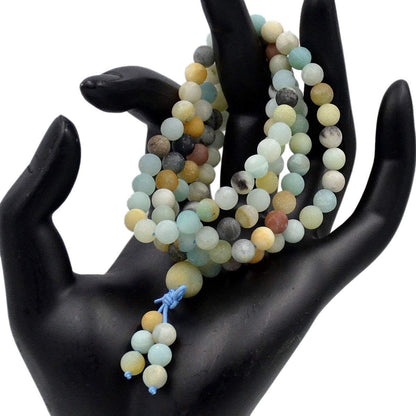 6mm Natural Healing Gemstones Buddhist 108 Prayer Mala Stretchy Bracelet Necklace
