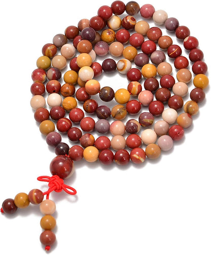 6mm Natural Healing Gemstones Buddhist 108 Prayer Mala Stretchy Bracelet Necklace