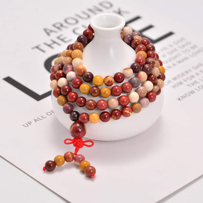 6mm Natural Healing Gemstones Buddhist 108 Prayer Mala Stretchy Bracelet Necklace
