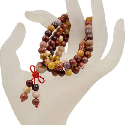 6mm Natural Healing Gemstones Buddhist 108 Prayer Mala Stretchy Bracelet Necklace