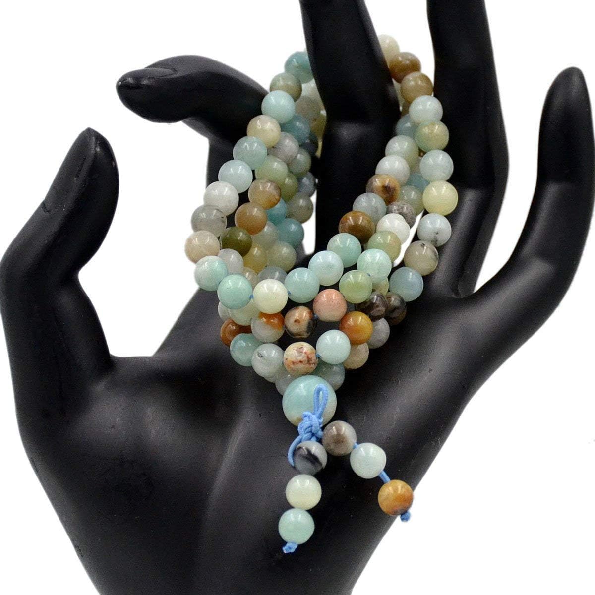 6mm Natural Healing Gemstones Buddhist 108 Prayer Mala Stretchy Bracelet Necklace