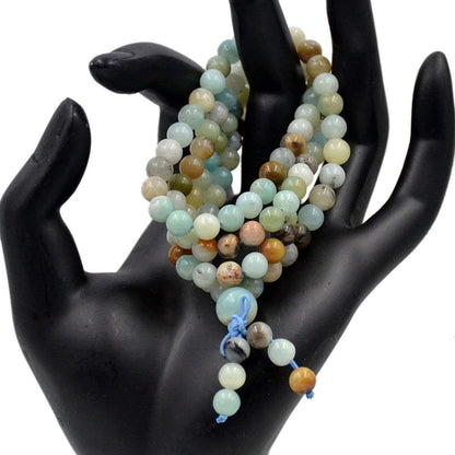 6mm Natural Healing Gemstones Buddhist 108 Prayer Mala Stretchy Bracelet Necklace