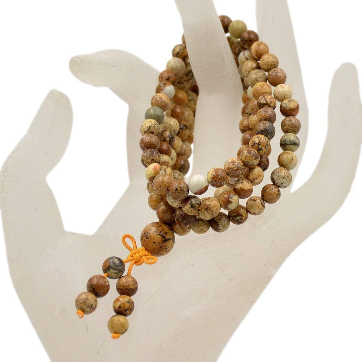 6mm Natural Healing Gemstones Buddhist 108 Prayer Mala Stretchy Bracelet Necklace