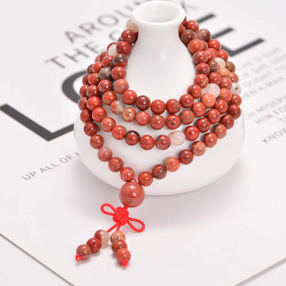 6mm Natural Healing Gemstones Buddhist 108 Prayer Mala Stretchy Bracelet Necklace