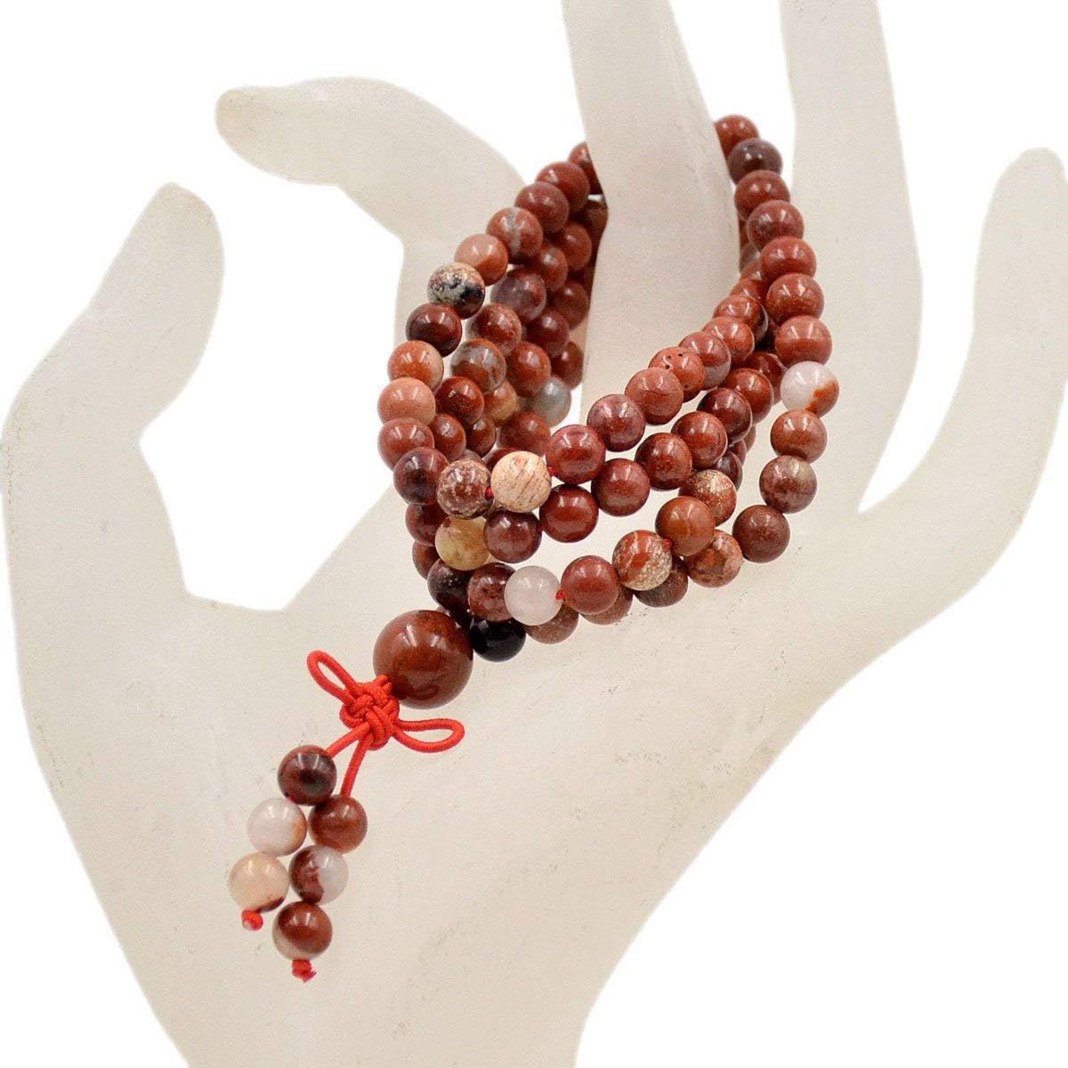 6mm Natural Healing Gemstones Buddhist 108 Prayer Mala Stretchy Bracelet Necklace
