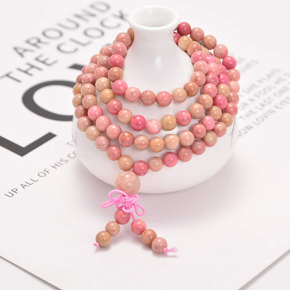 6mm Natural Healing Gemstones Buddhist 108 Prayer Mala Stretchy Bracelet Necklace