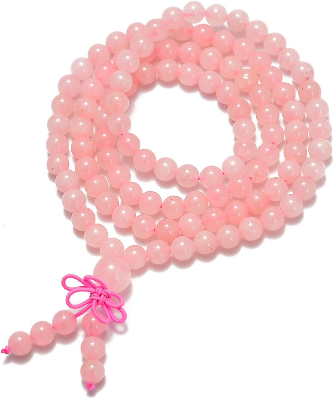6mm Natural Healing Gemstones Buddhist 108 Prayer Mala Stretchy Bracelet Necklace