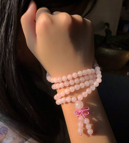 6mm Natural Healing Gemstones Buddhist 108 Prayer Mala Stretchy Bracelet Necklace