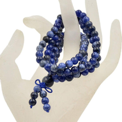 6mm Natural Healing Gemstones Buddhist 108 Prayer Mala Stretchy Bracelet Necklace