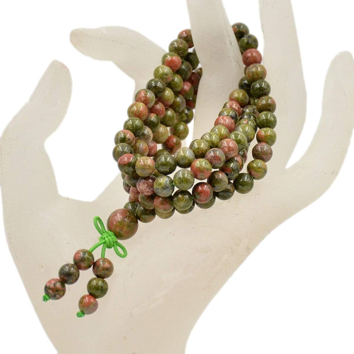 6mm Natural Healing Gemstones Buddhist 108 Prayer Mala Stretchy Bracelet Necklace