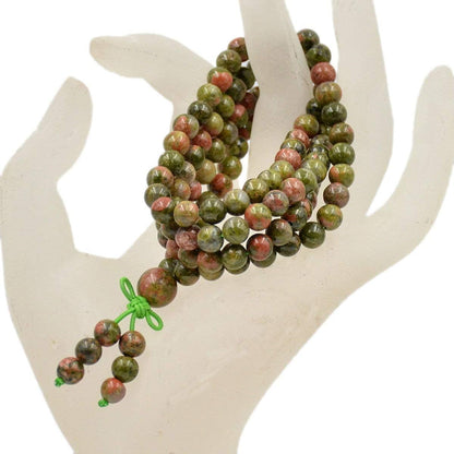6mm Natural Healing Gemstones Buddhist 108 Prayer Mala Stretchy Bracelet Necklace