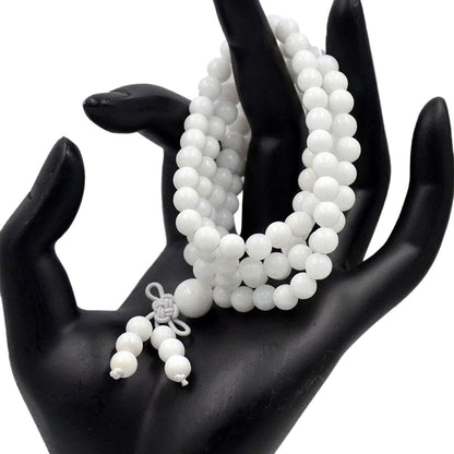 6mm Natural Healing Gemstones Buddhist 108 Prayer Mala Stretchy Bracelet Necklace
