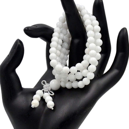 6mm Natural Healing Gemstones Buddhist 108 Prayer Mala Stretchy Bracelet Necklace