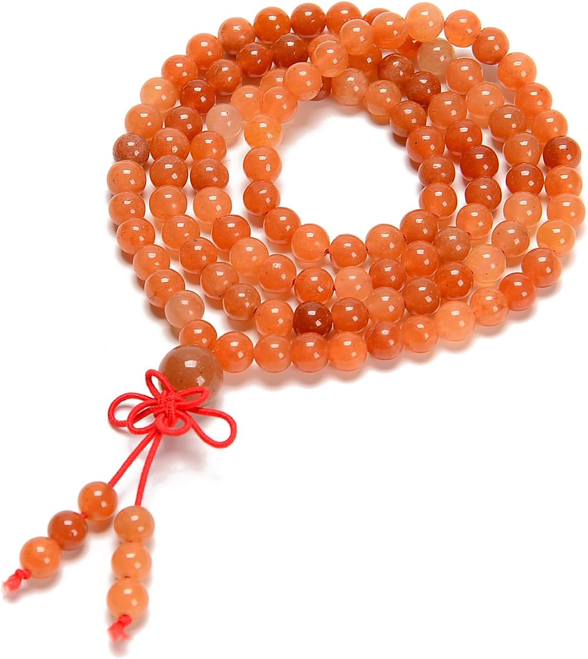6mm Natural Healing Gemstones Buddhist 108 Prayer Mala Stretchy Bracelet Necklace