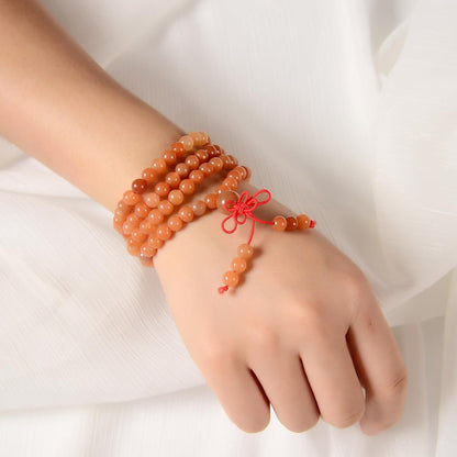 6mm Natural Healing Gemstones Buddhist 108 Prayer Mala Stretchy Bracelet Necklace