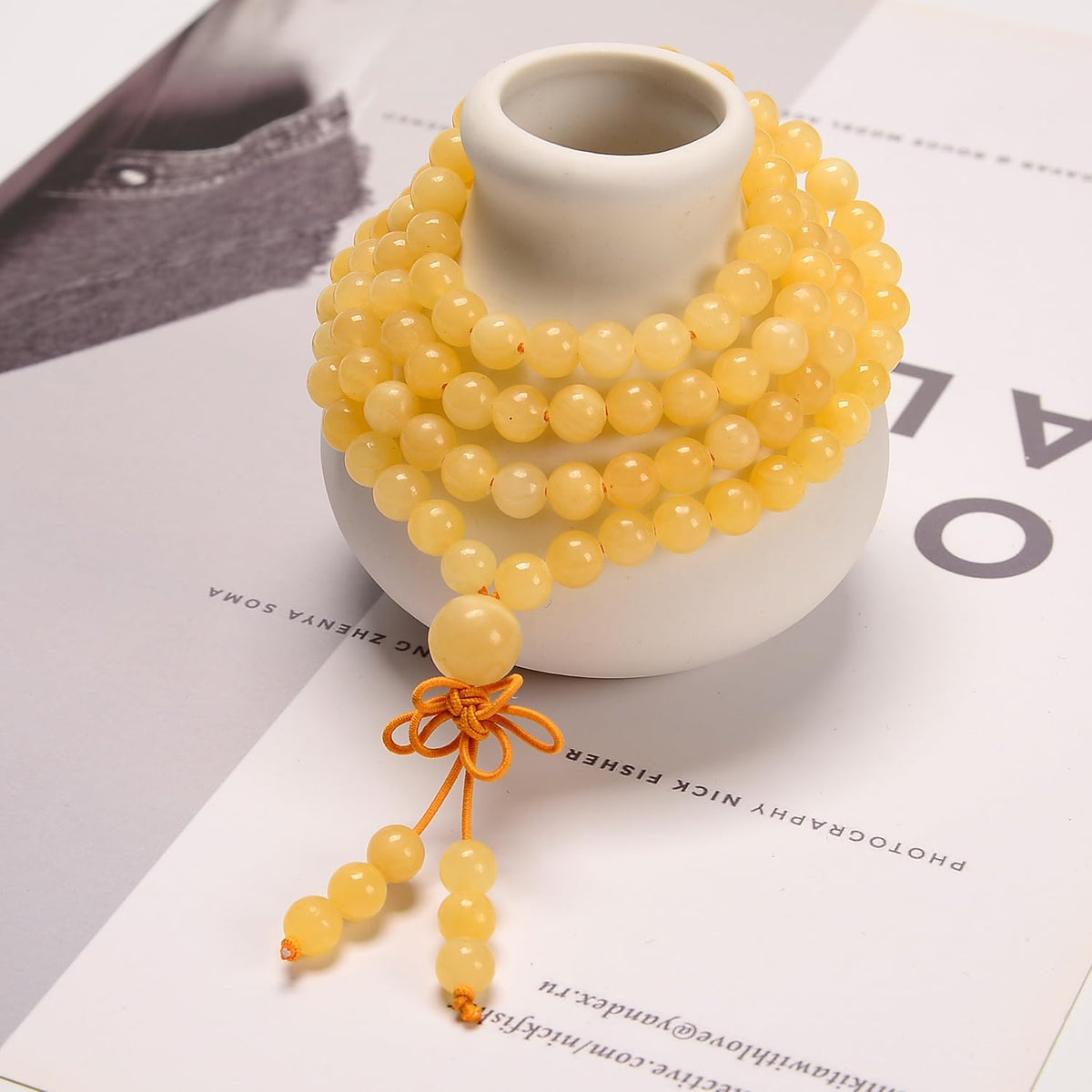 6mm Natural Healing Gemstones Buddhist 108 Prayer Mala Stretchy Bracelet Necklace
