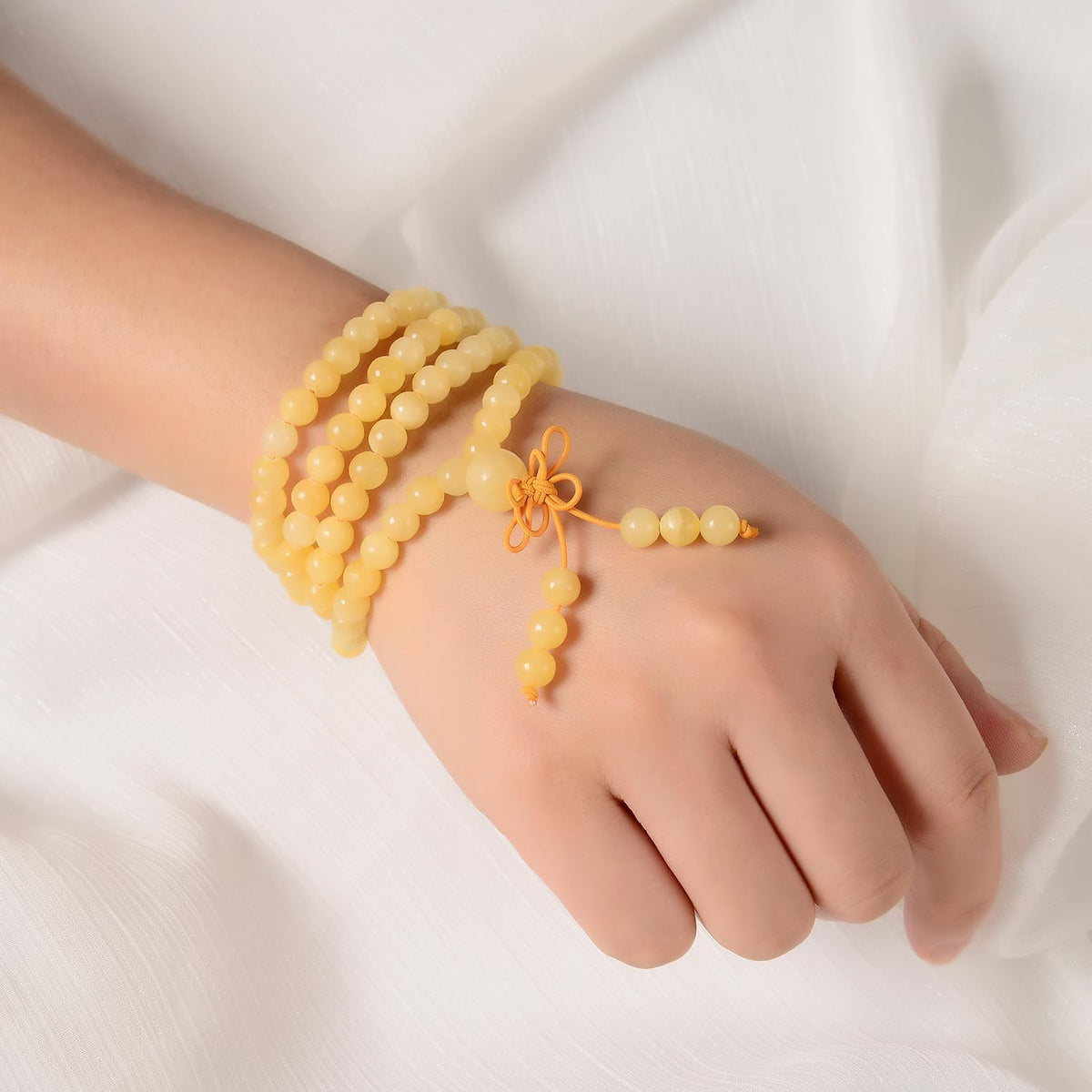6mm Natural Healing Gemstones Buddhist 108 Prayer Mala Stretchy Bracelet Necklace